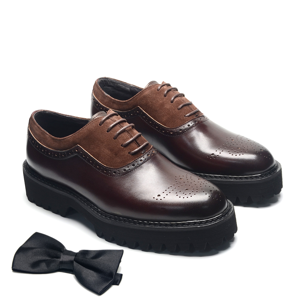 Men Shoes Louboutin - Sepatu sol hitam Chunky lembut pria,