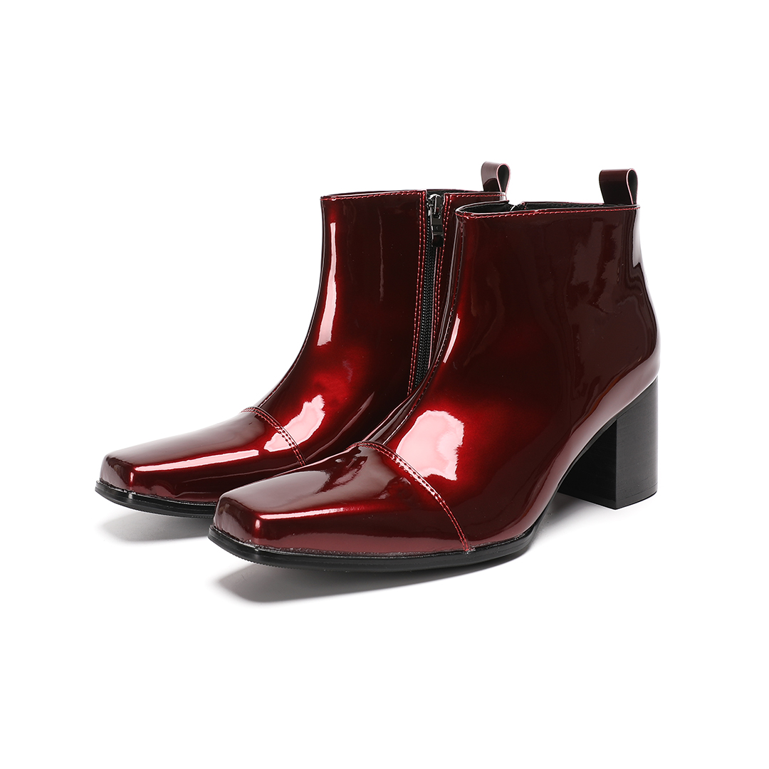 Men Shoes Red - Sepatu Bot Pria Kulit Asli Merah