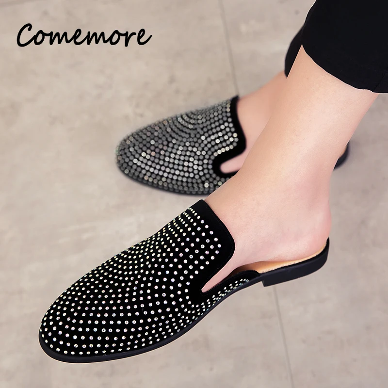 Men Shoes Louboutin - Sepatu kulit pria, Mewah Glitter berlian