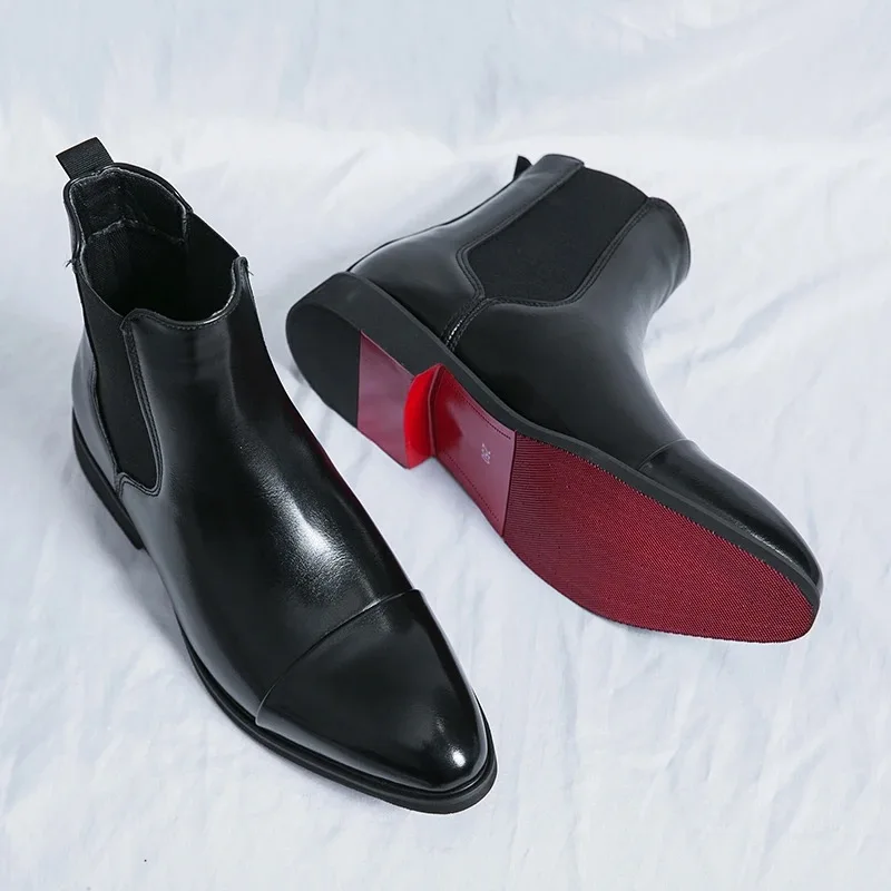 Men Shoes Louboutin - Sepatu bot kulit mewah untuk pria,