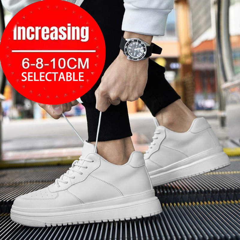 Men Shoes White Colour - Sepatu Lift Pria Sepatu Penambah Tinggi