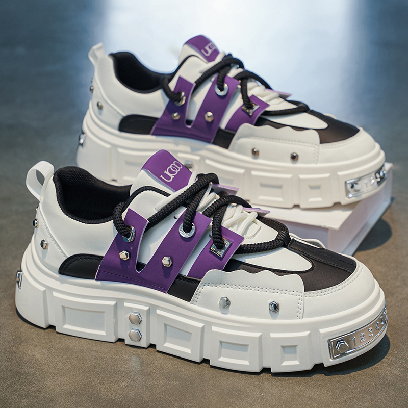 Men Shoes White Colour - Sepatu Sneakers Pria Sol Tebal Berhias