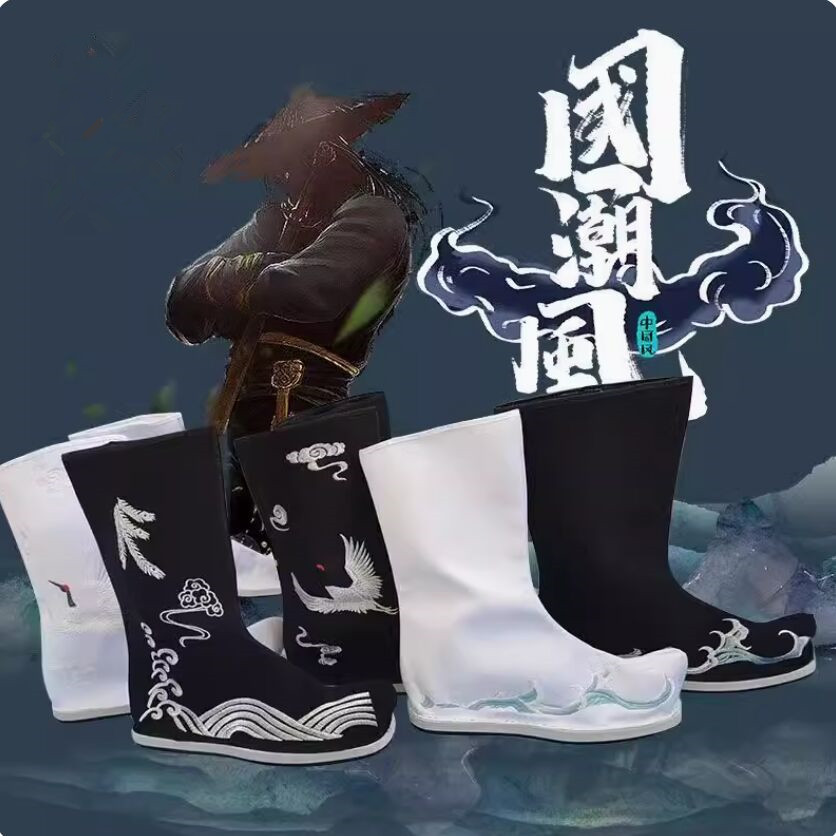 Sepatu bot prajurit Hanfu Cina - Men Shoes White Colour ulasan dan harga