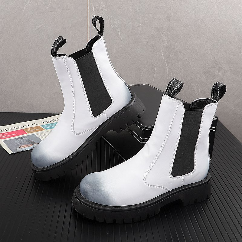 Sepatu Bot Kulit Asli Pria Mew - Men Shoes White Colour ulasan dan harga