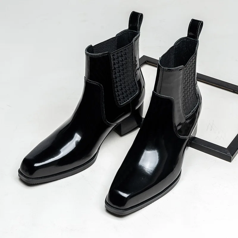 Sepatu Boots Kulit Paten Mewah - Men Shoes For Wedding ulasan dan harga