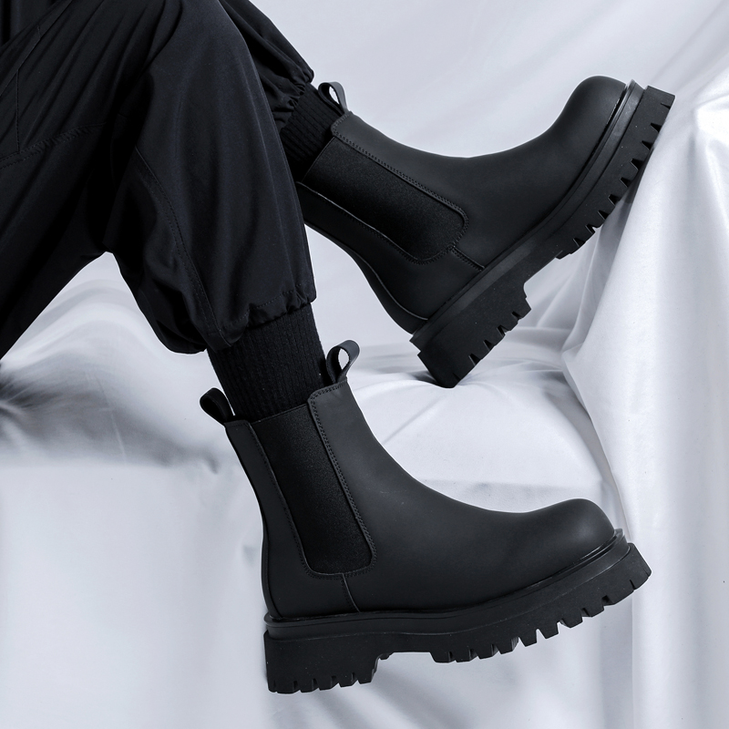 Sepatu Boots Hitam Tinggi Mode - Men Shoes 2026 ulasan dan harga